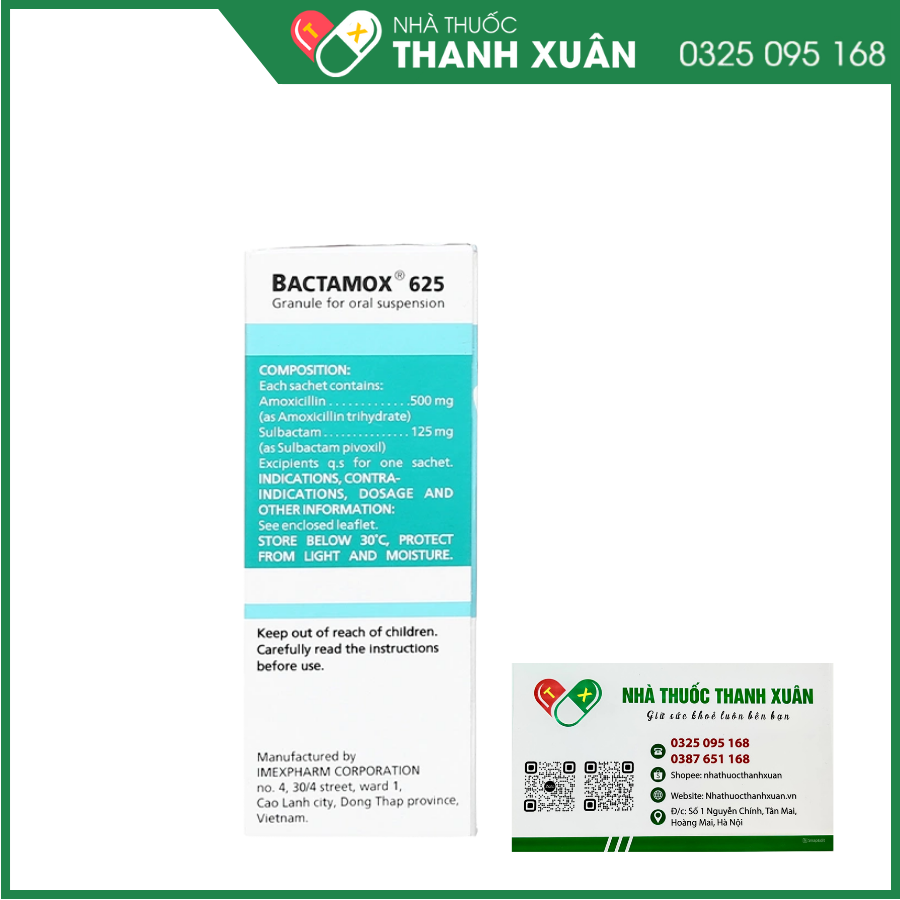 Bactamox 625 điều trị nhiễm khuẩn do vi khuẩn gây ra